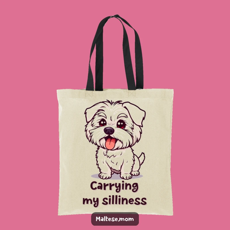 Funny Maltese Silly Pose Tote Bag: Carry Fun, Hilarious Gift!