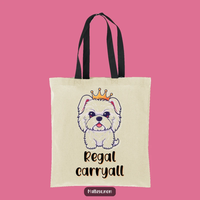 Funny Regal Maltese Dog Crown Tote Bag: Carry Your Royal Companion