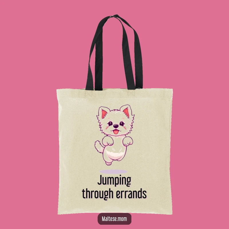 Funny Maltese Elegant Jump Tote Bag: Carry Playfulness, Practical Gift