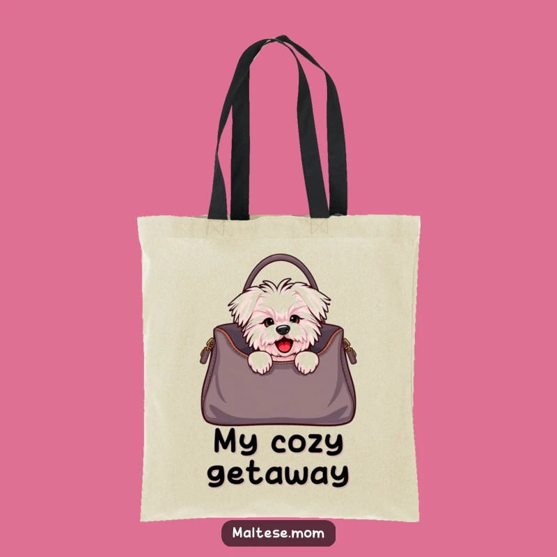 Funny Maltese Dog Handbag Peek Tote Bag - Stylish Pup Accessory